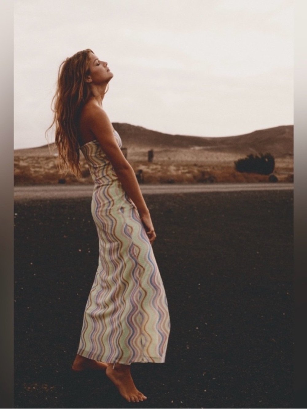 Zara Wave Strapless Maxi Dress
